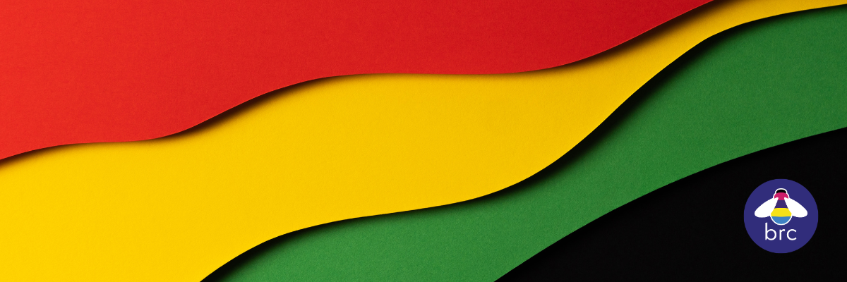 Black History Month flag with BRC logo